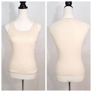 ST. JOHN Wool and Rayon Ribbed Tank Top